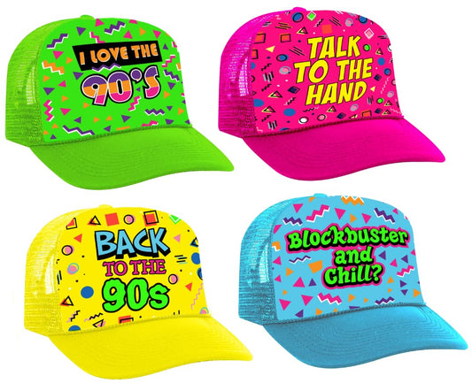 90's Party Hats (4 Pack)