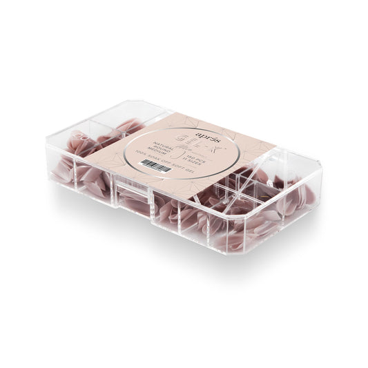Apres Neutrals Gel-X Mia Box Of Press On Nails, 11 Sizes-Natural Round Medium, 150pcs)