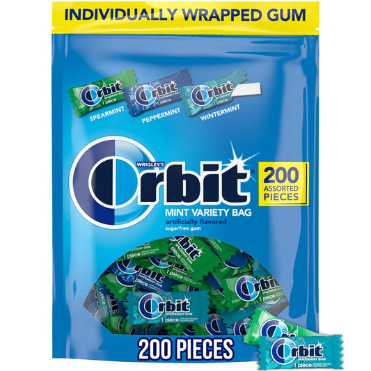 ORBIT Assorted Sugar Free Chewing Gum Bulk Pack, 13.4 oz 200-Piece Bag