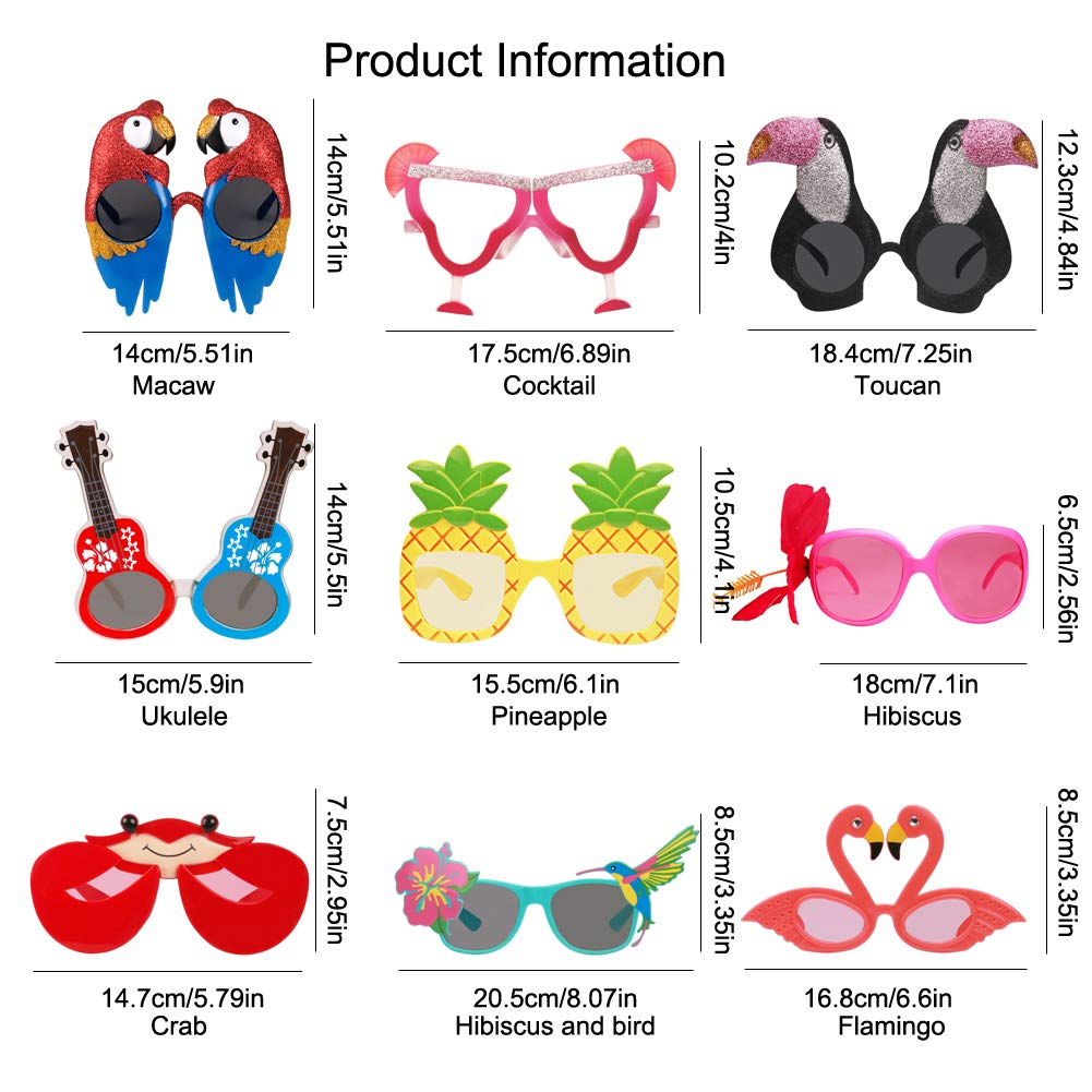 Party Sunglasses - 9 Pairs