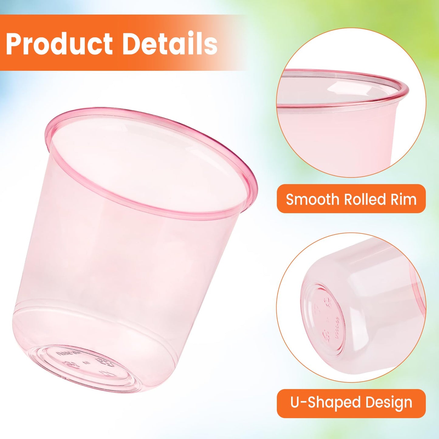 Pink Plastic Cups 12 Oz-100pc