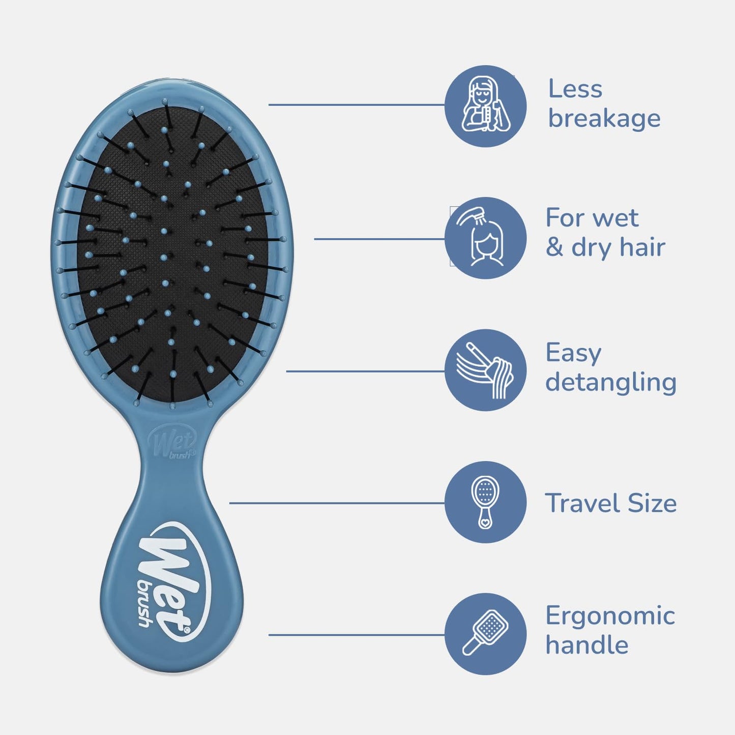 Mini Detangler Hair Brush, Detangling Travel Hairbrush, Ultra-Soft IntelliFlex Bristles Glide Through Tangles with Ease, Pain-Free (Amazon Find - Wet Brush)
