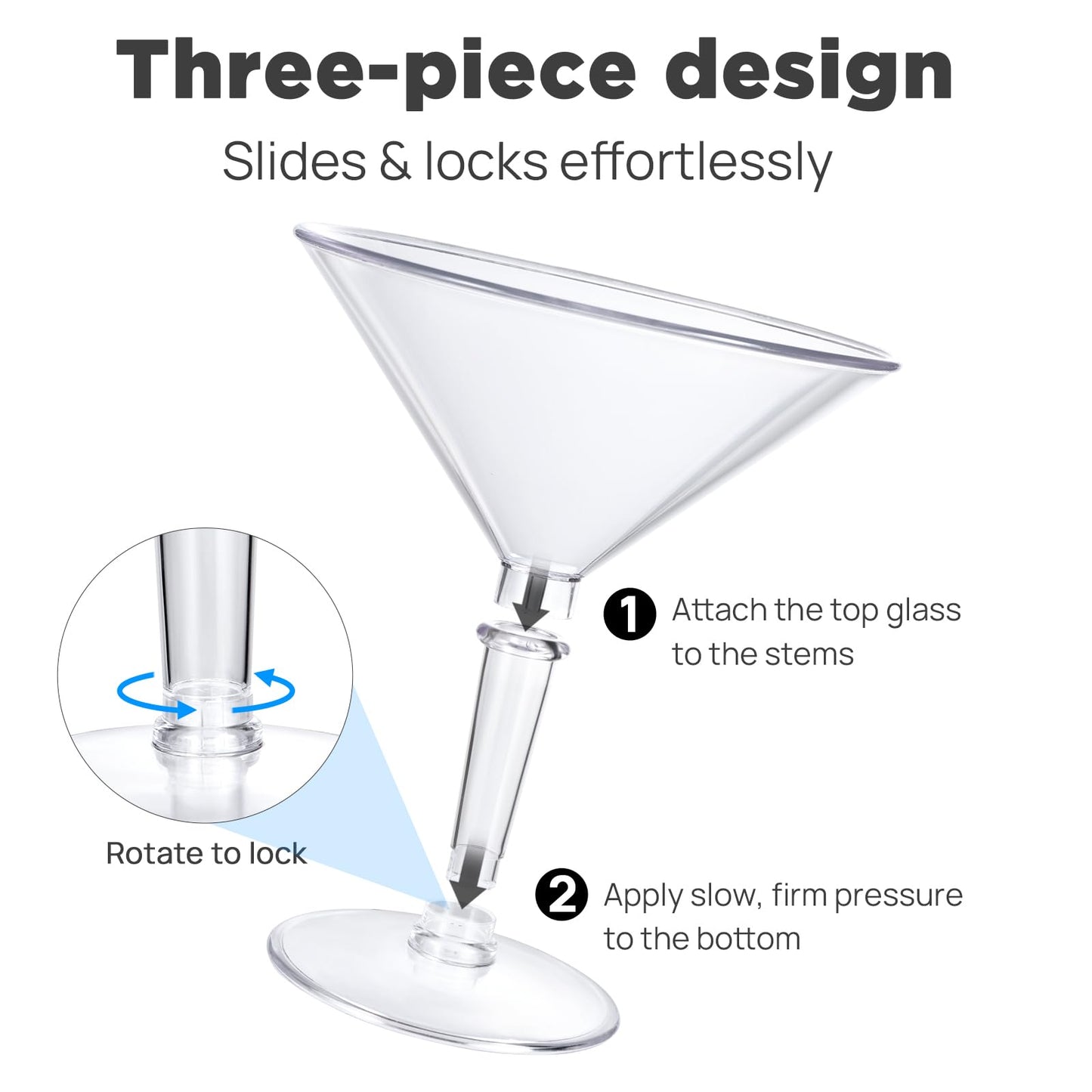 Giant Martini Glass Plastic Large Martini Glasses-48oz- 10pcs