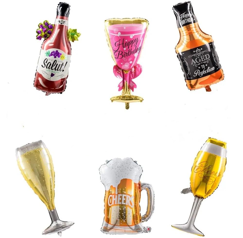 Collect Present Champagne and Wine Bottle Balloons – 12pc