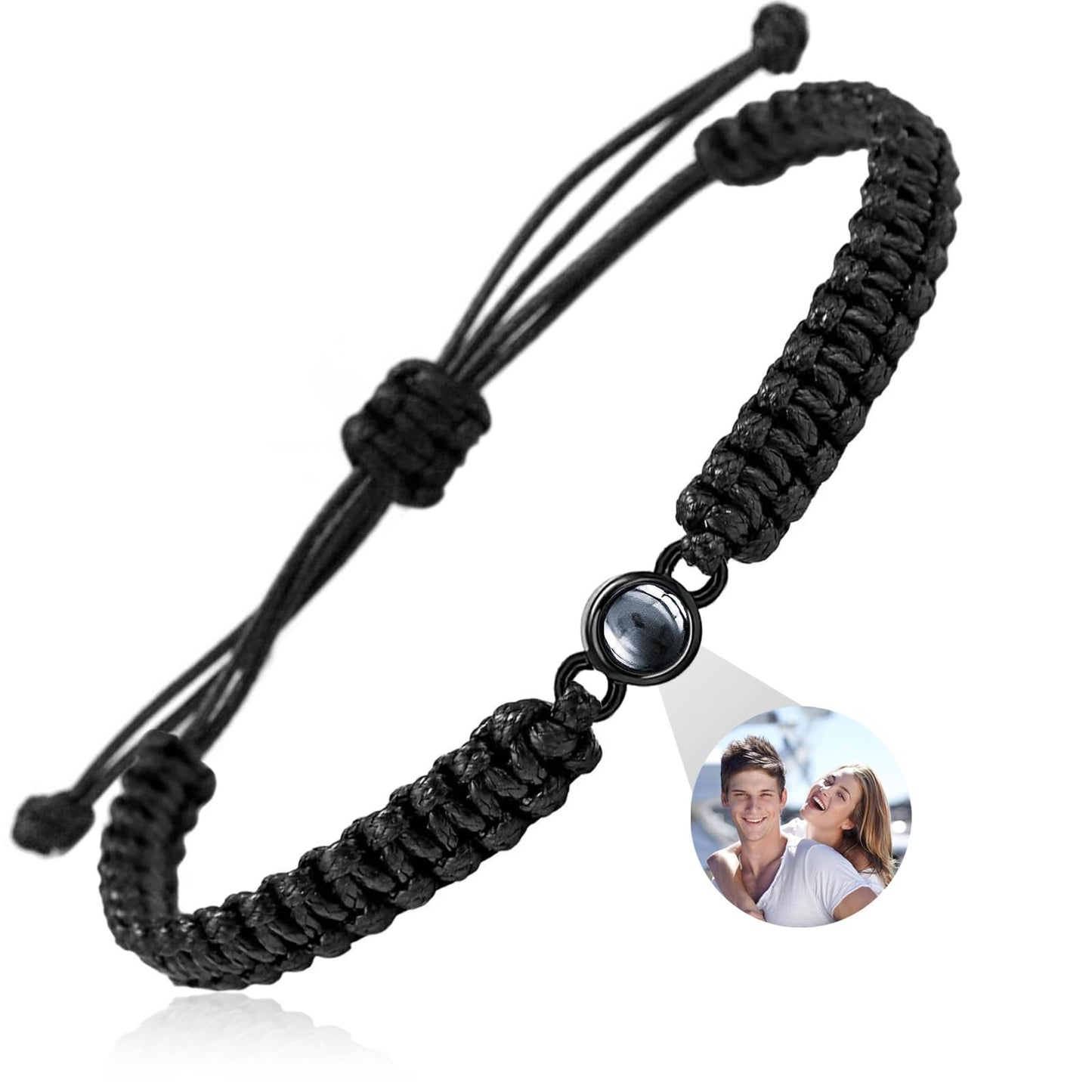 Fincekoom Custom Bracelet with Picture Inside,Projection Picture Bracelet Personalized Photo,Customized Photo Bracelets Gifts Memorial Gifts for Couples/Women/Men