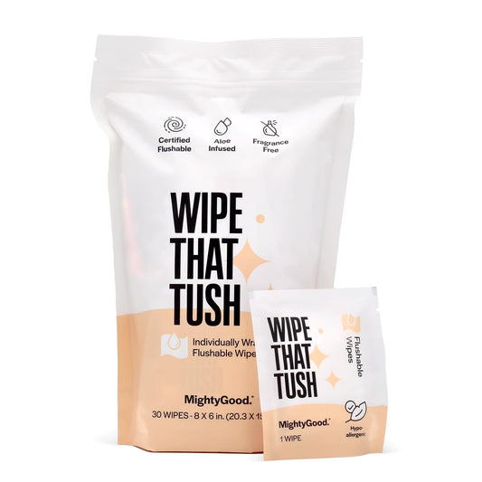 Wipe That Tush On-The-Go Flushable Wipes,Individually Wrapped Wipes-30pc