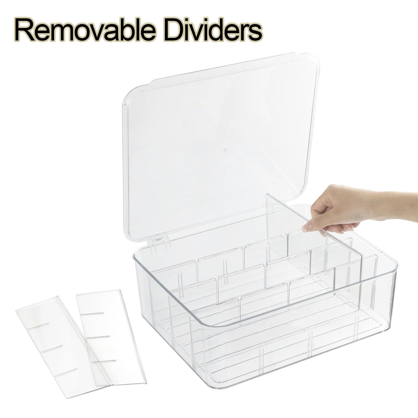 Drawer Organizer, 16 Compartment Removable Divided Plastic Storage Bin with Lid (Amazon Find - ZEXALOR)