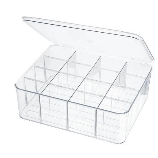 Drawer Organizer, 16 Compartment Removable Divided Plastic Storage Bin with Lid (Amazon Find - ZEXALOR)