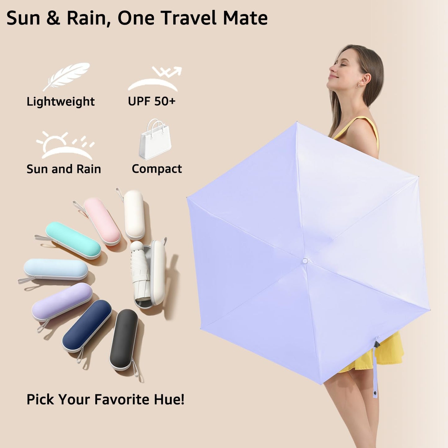 BAODINI Travel Essentials Mini Umbrella