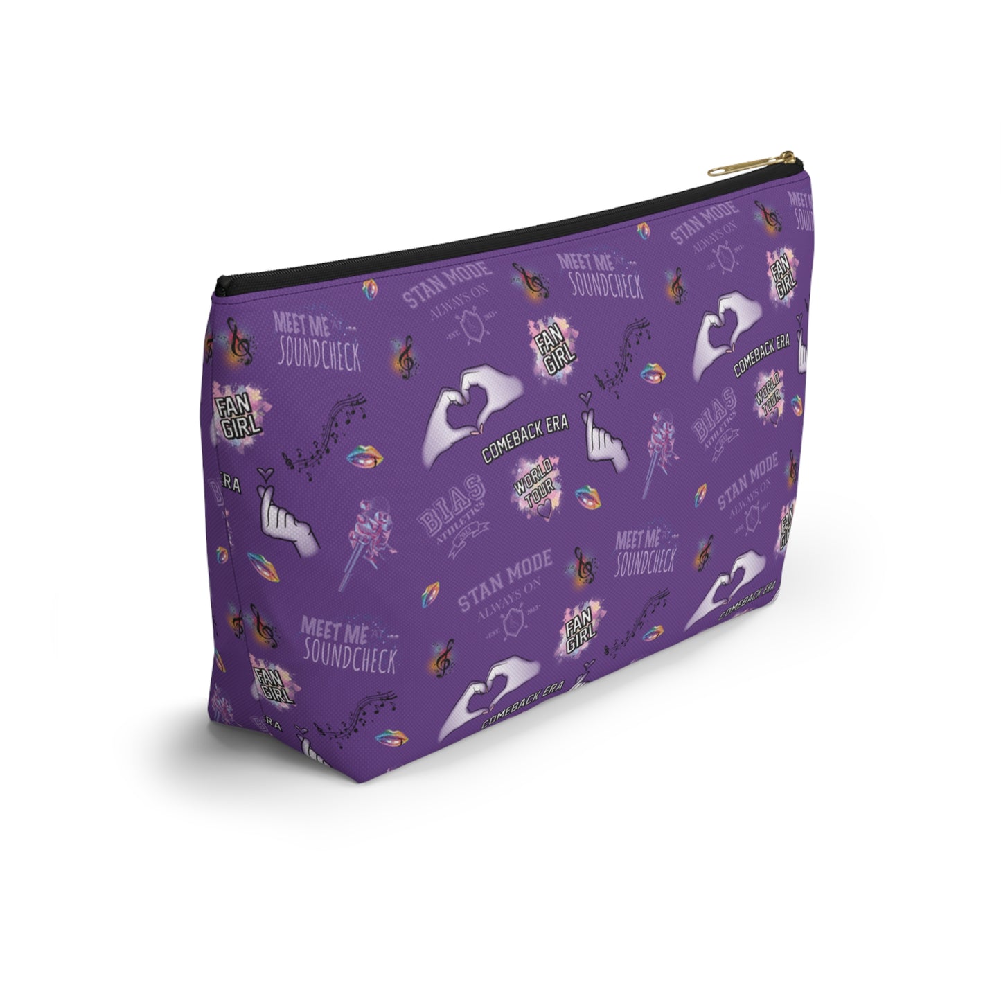 Kpop Inspired Makeup Bag | Purple Concert Cosmetic Pouch | Small & Large Travel Organizer