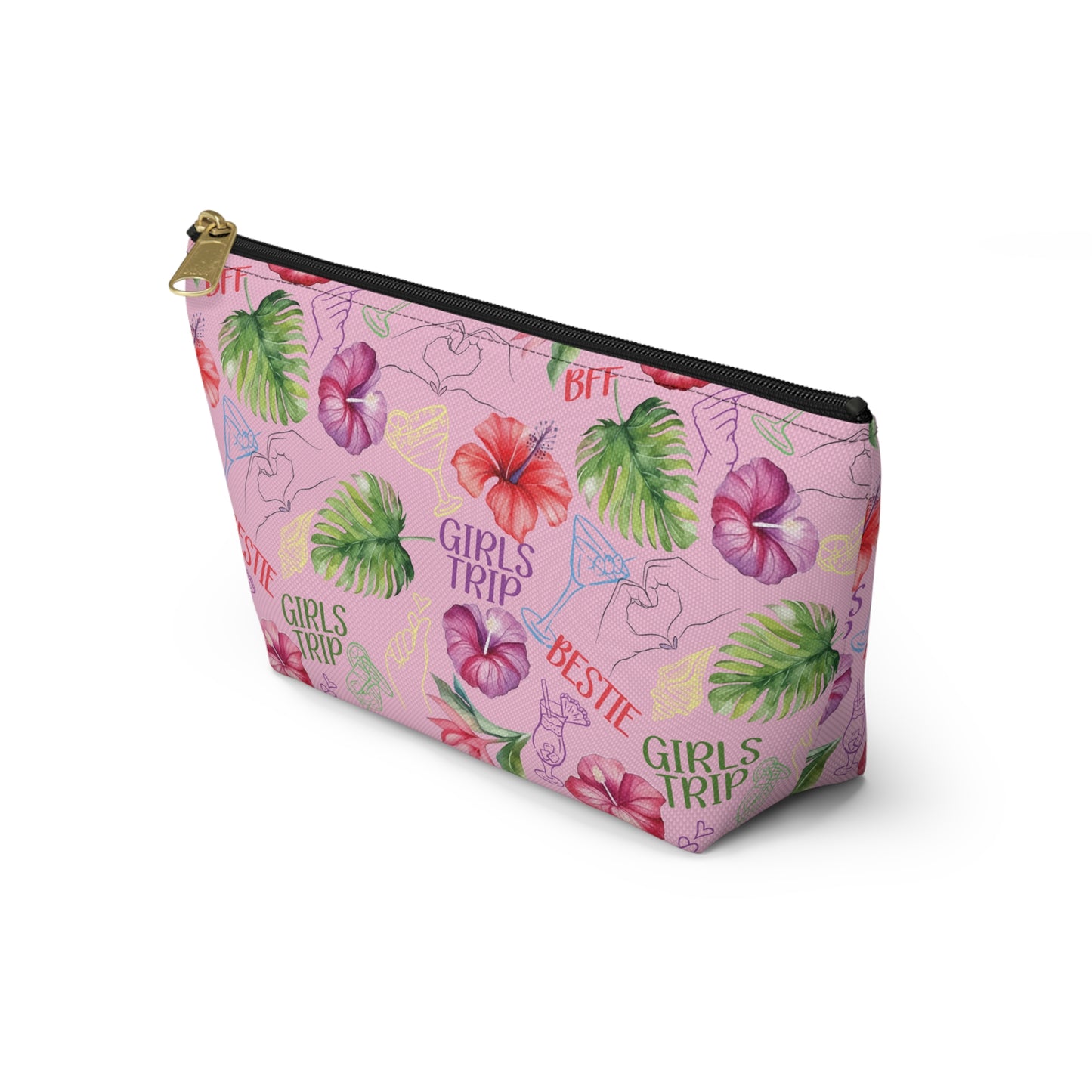 Girls Trip Survival Kit Pouch/Floral Makeup Bag