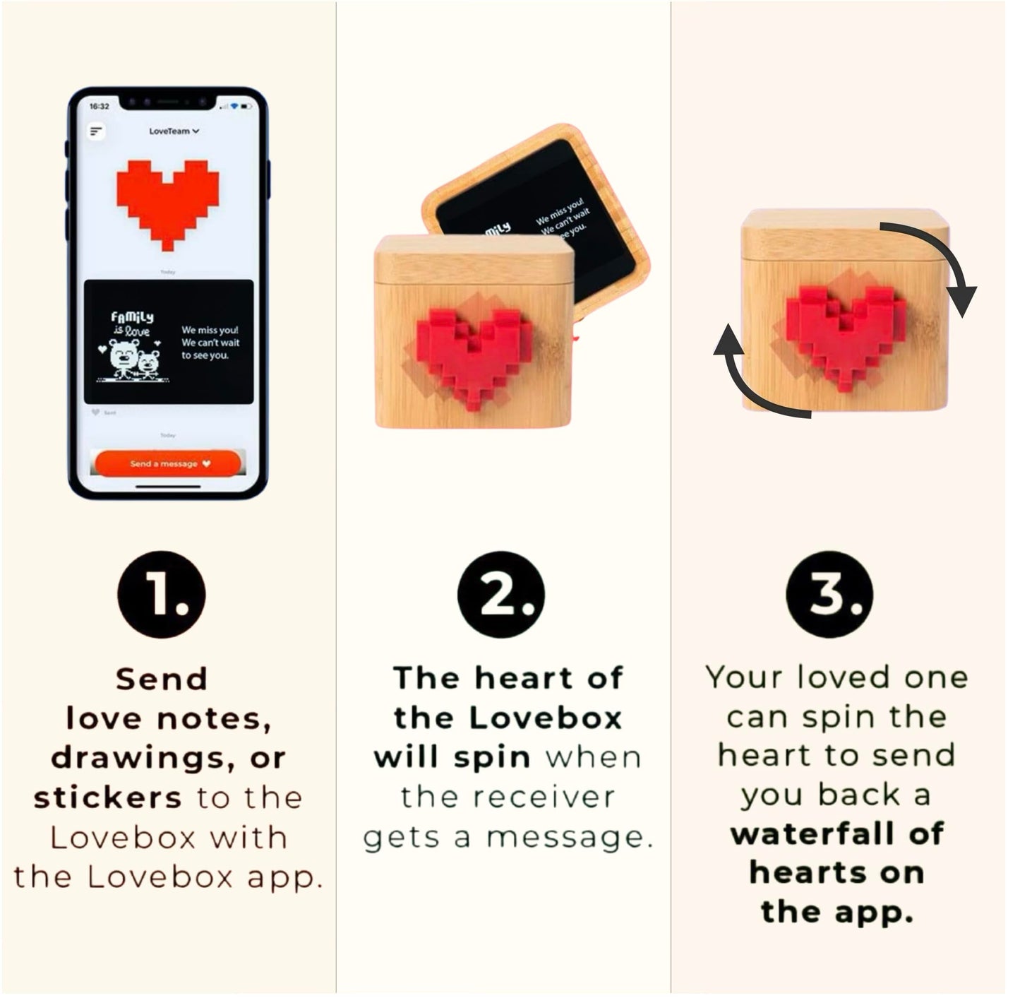 Lovebox Black & White | Love Note Messenger | Meaningful for Mom, Dad, Wife, Husband, Grandma, Grandpa, Kids, Couple Gift, Long Distance Relationship Gift