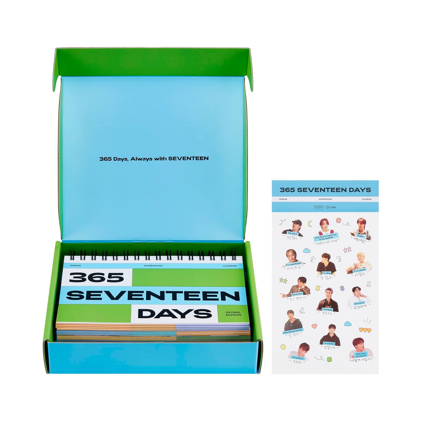 365 SEVENTEEN DAYS -  Flip Calendar with Seventeen Photo Stickers Included, Kpop Merch, Seventeen Gift Idea, Perfect Gift for CARAT (Amazon - Seventeen Merchandise)