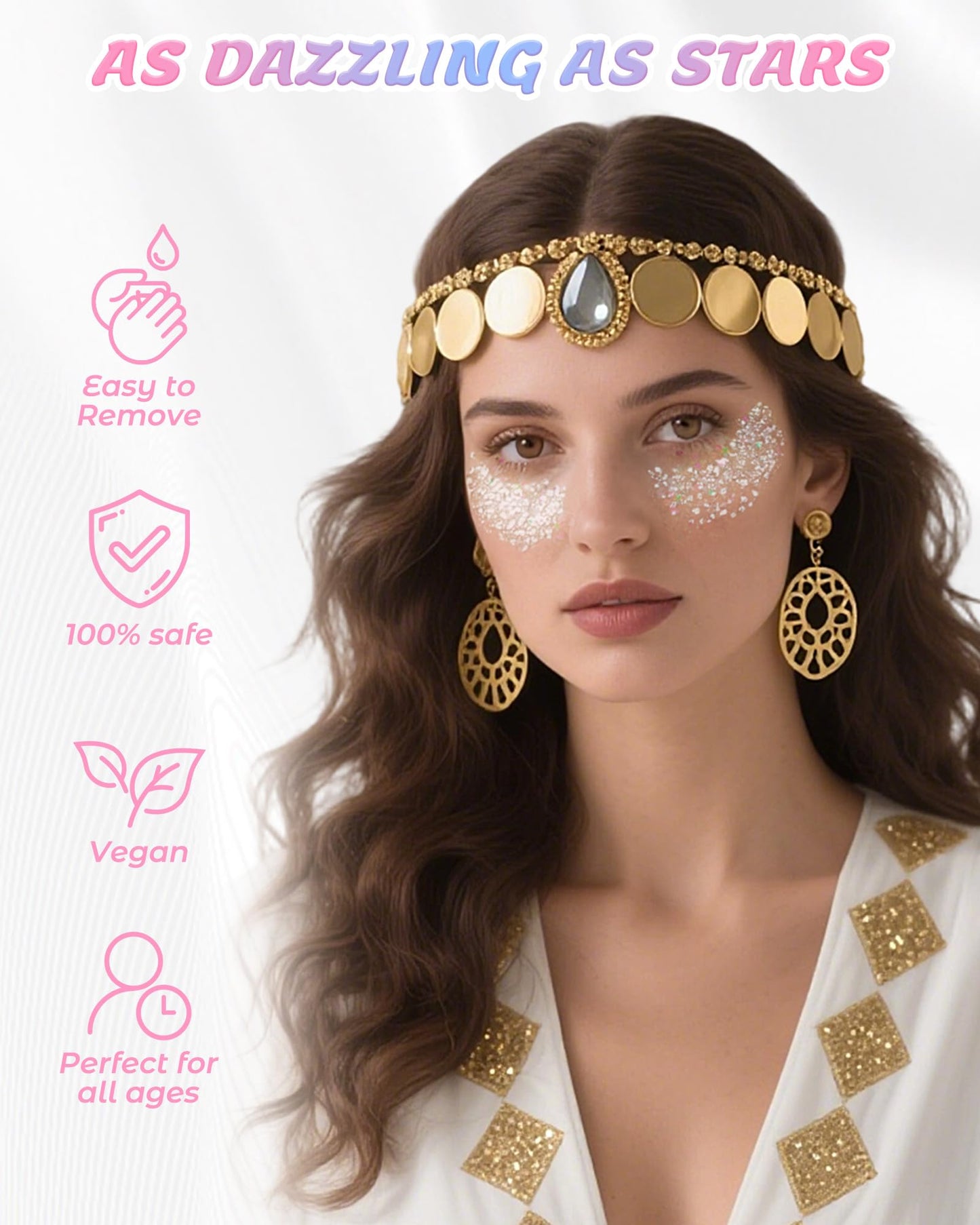 Clear White Face Body Glitter Gel- 6 Tubes (Amazon Find - SUMEITANG)