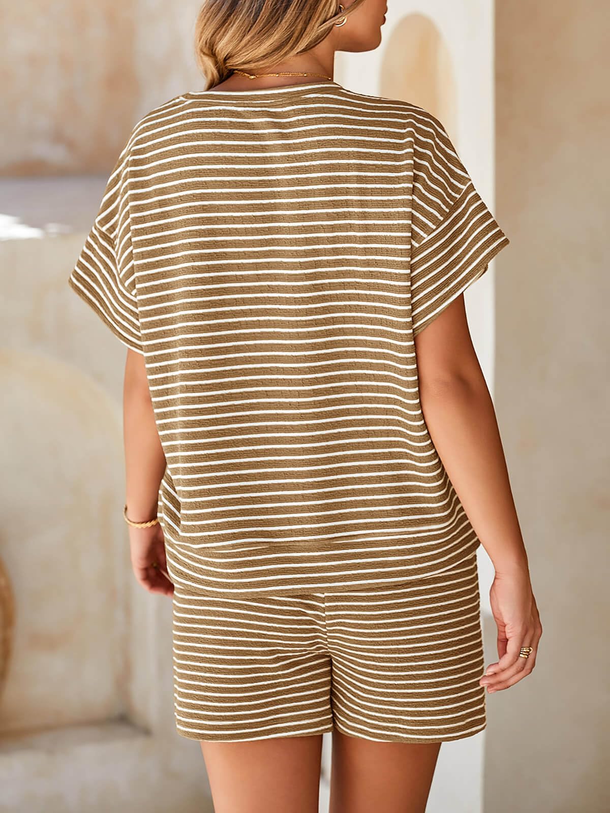 Womens Striped 2 Piece Travel Lounge Sets (Amazon Find - Tankaneo)