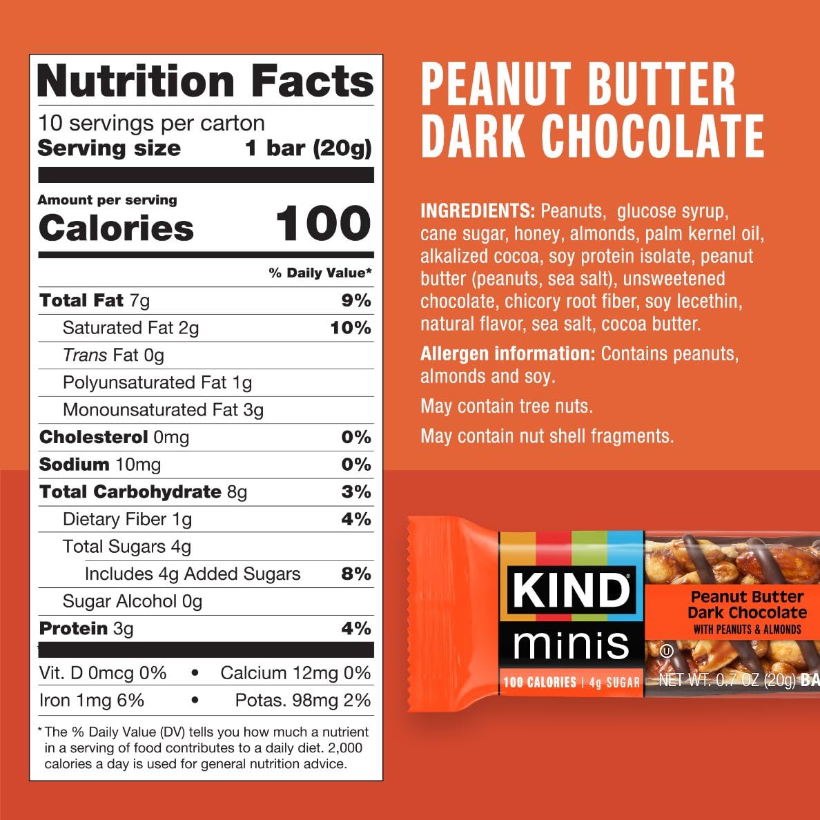 KIND Bar Minis, Variety Pack,  3g Protein, Gluten Free, Low Sugar/Calorie Snacks, 30 Count