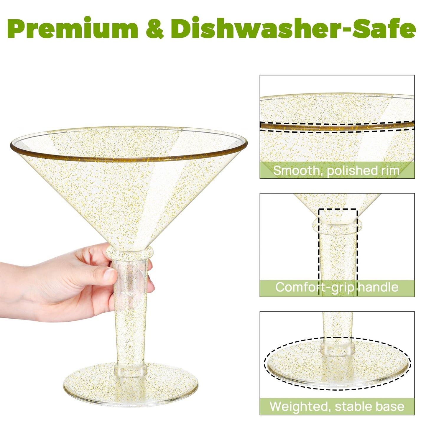 Plastic Giant Martini Glasses 48 oz-set of 4