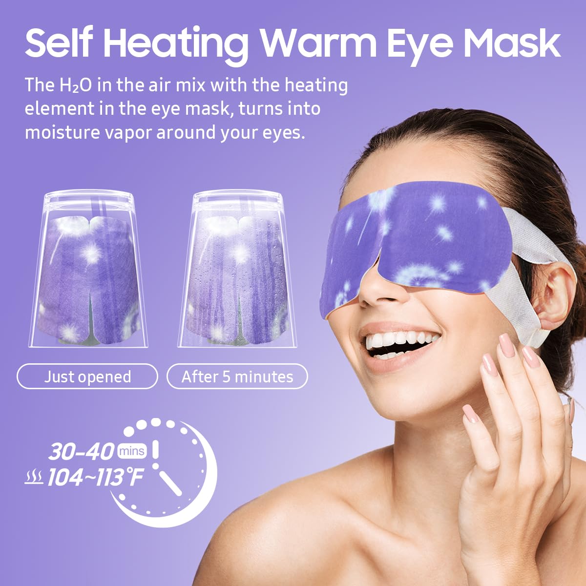 Self Heating On The Go Steam Eye Mask, 10 Packs (Amazon Find - BeHommi)