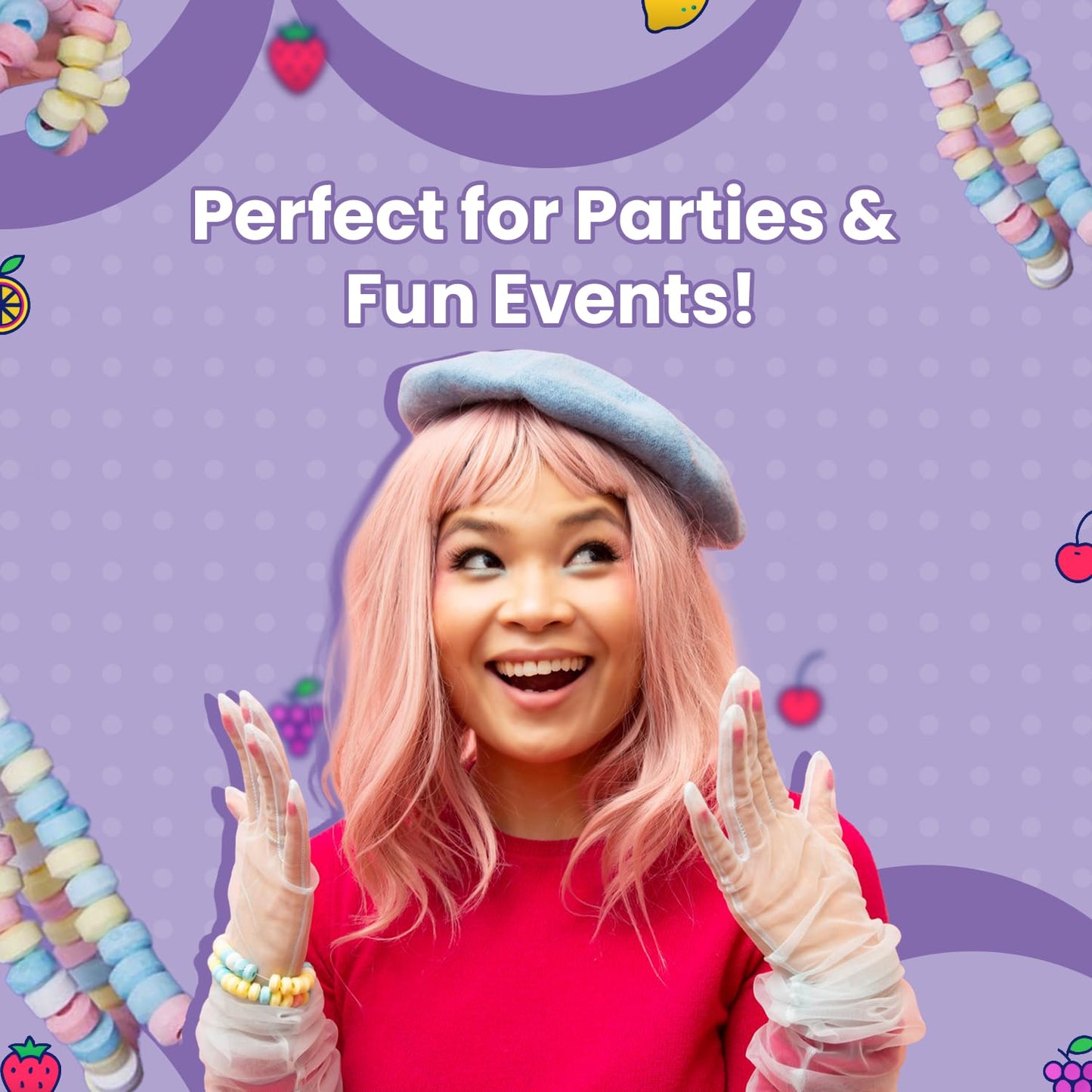 Smarties Candy Necklace - Candy Box - 24 Count