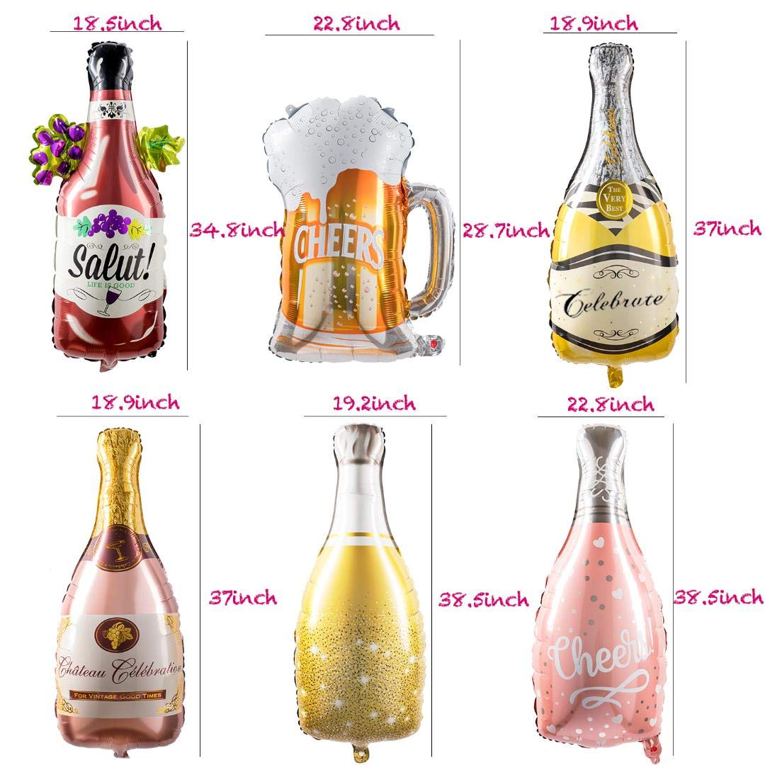 Collect Present Champagne and Wine Bottle Balloons – 12pc