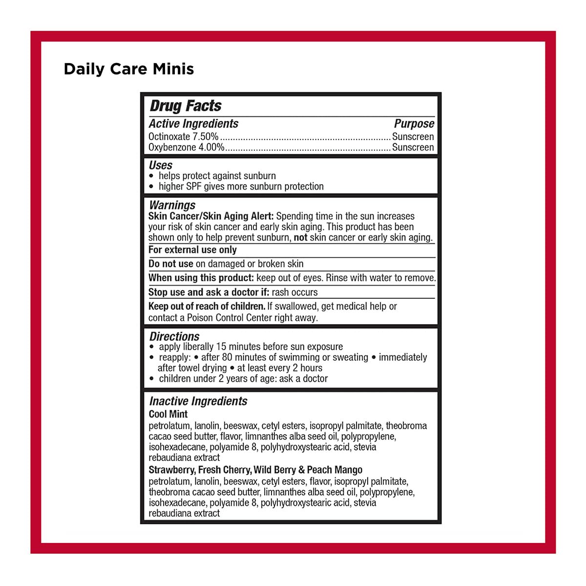 Carmex Daily Care and Daily Care Minis Moisturizing Lip Balm Pack-3 Tubes, 5 Mini Tubes