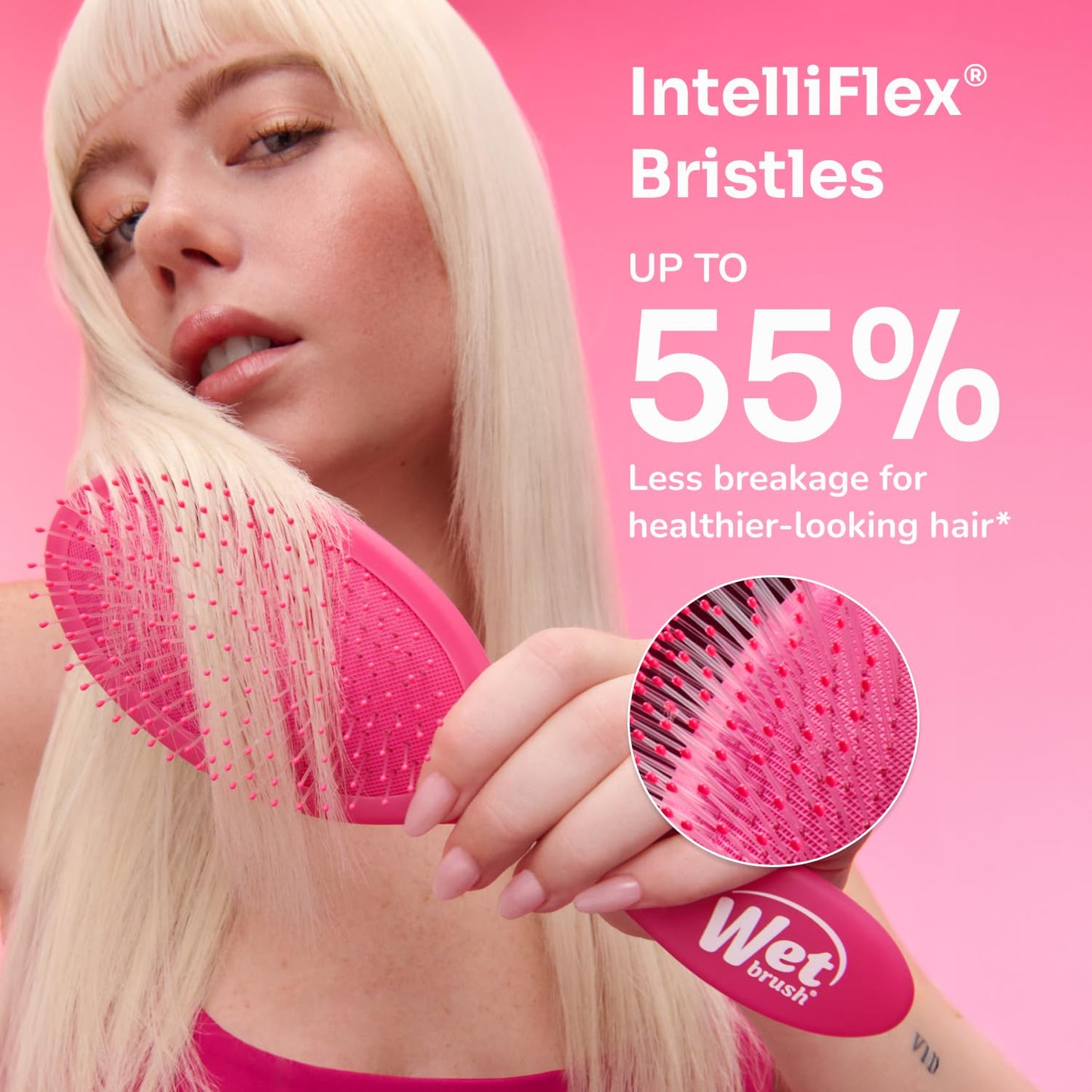 Mini Detangler Hair Brush, Detangling Travel Hairbrush, Ultra-Soft IntelliFlex Bristles Glide Through Tangles with Ease, Pain-Free (Amazon Find - Wet Brush)