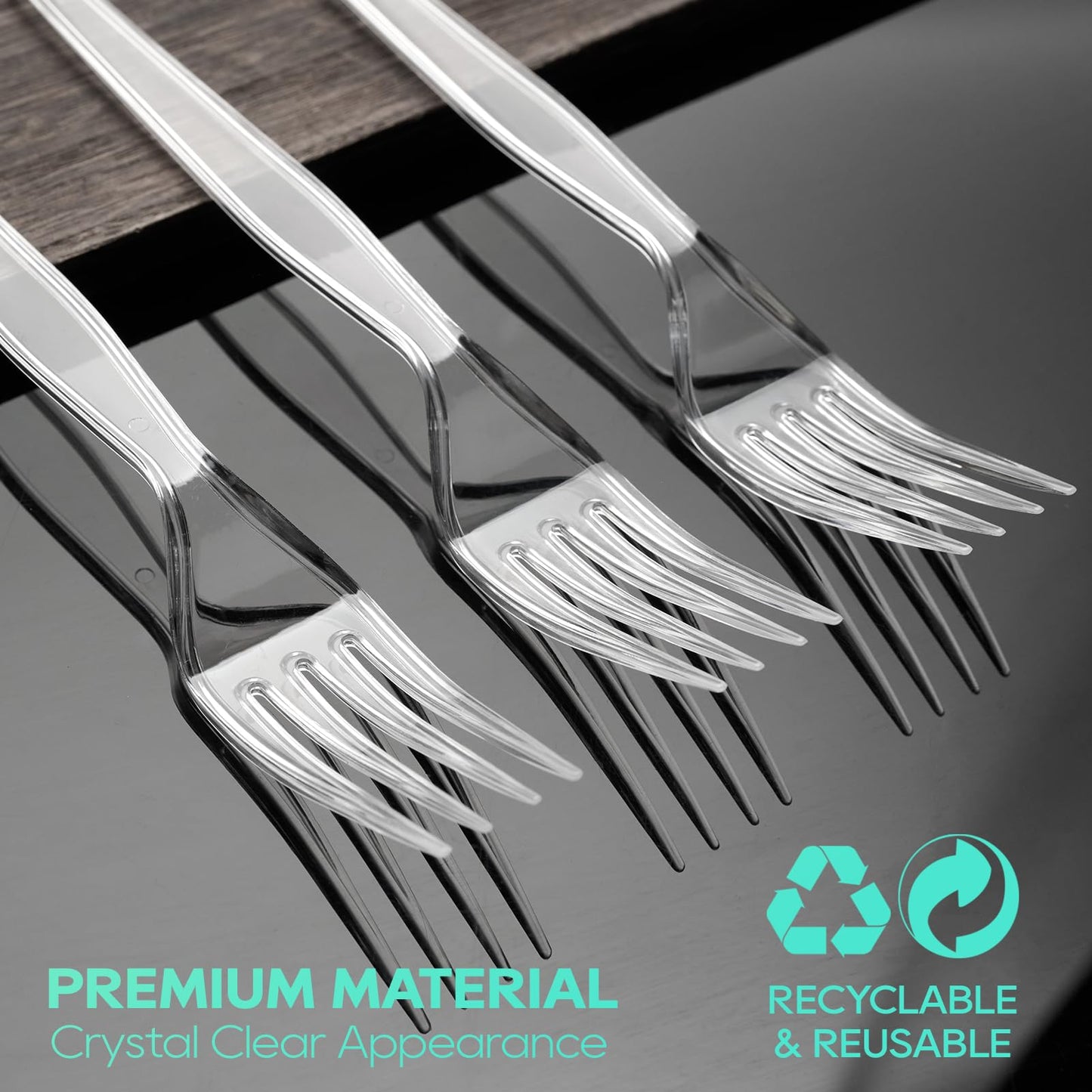 360 Count Clear Plastic Forks Heavy Duty