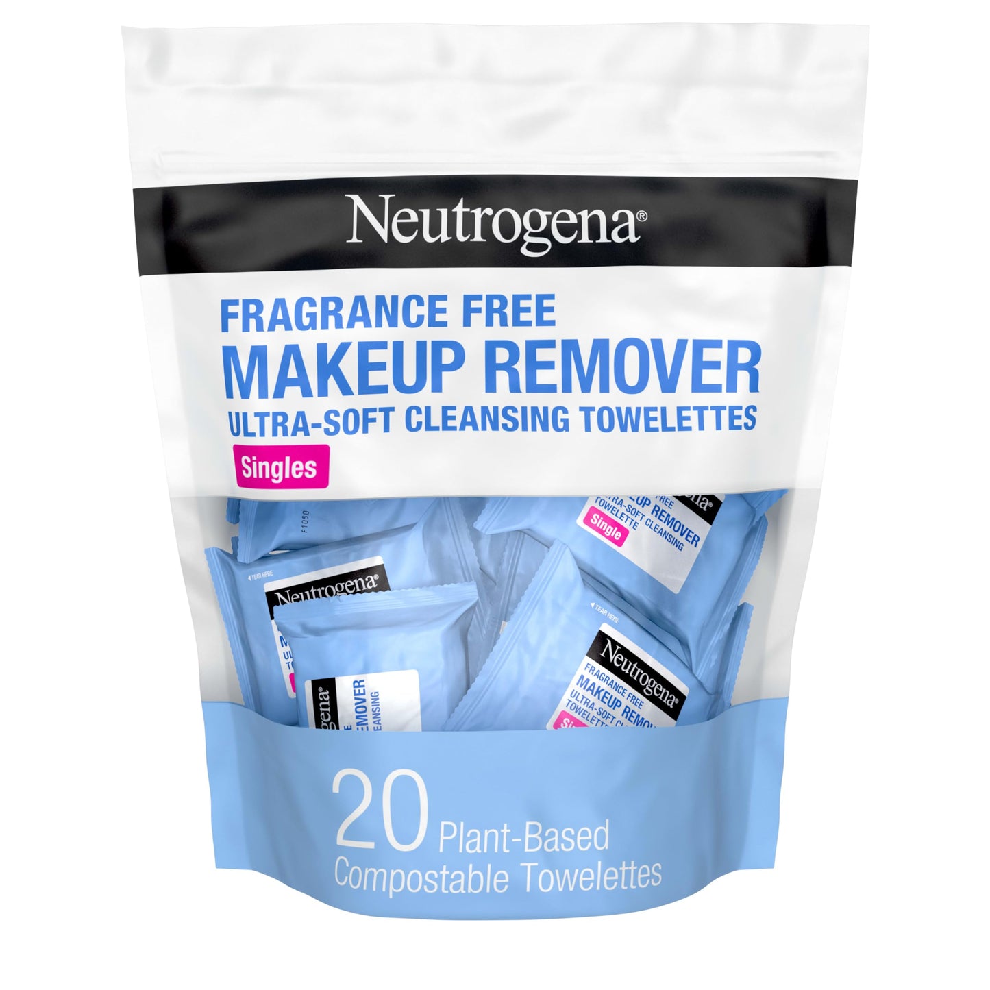 Fragrance-Free Mini Makeup Remover Wipes Singles, Individually Wrapped-20 ct (Amazon Find - Neutogena)