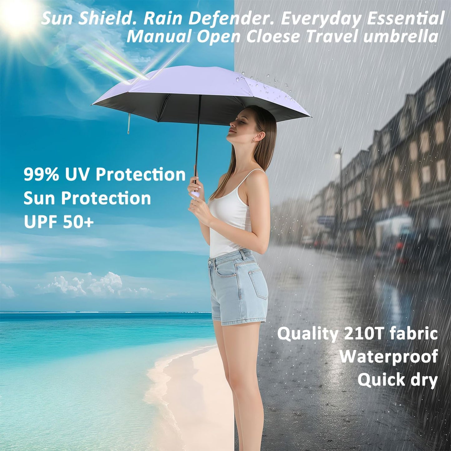 BAODINI Travel Essentials Mini Umbrella