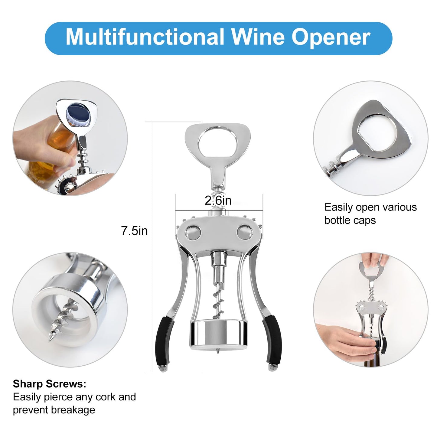 Ice Bucket with Scoops & Metal Wine Bottle Opener-2 Packs