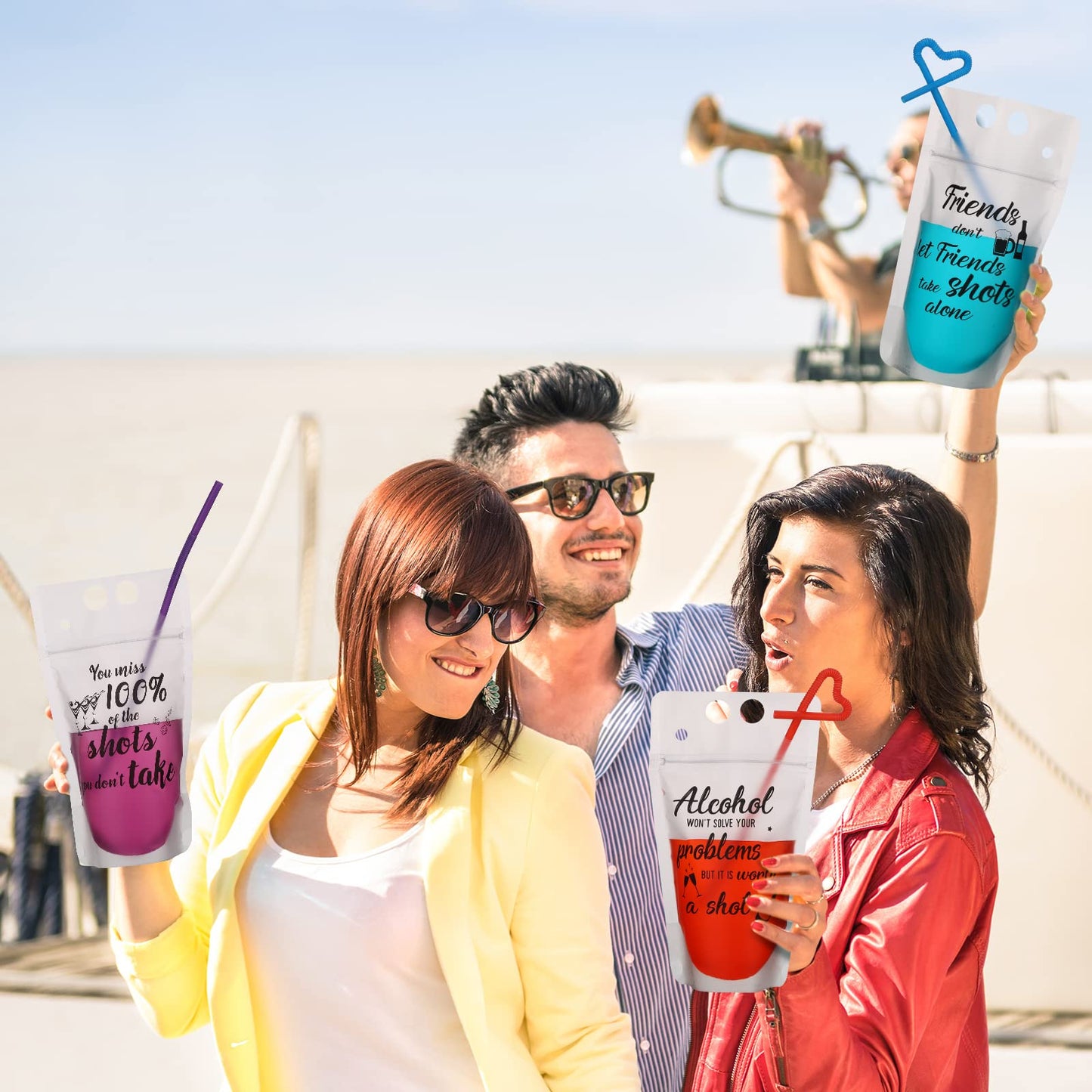 Drink Pouches with Straws -24 sets