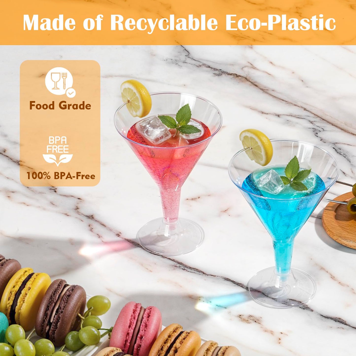 Plastic Martini Glasses Disposable 25 Pack