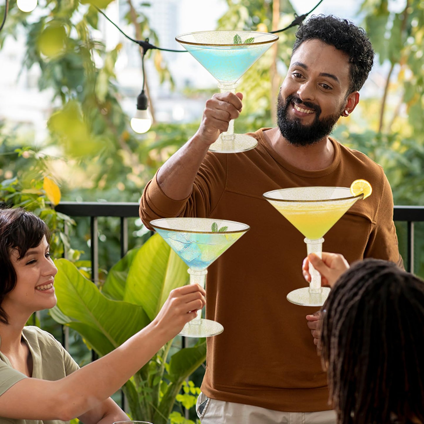 Plastic Giant Martini Glasses 48 oz-set of 4