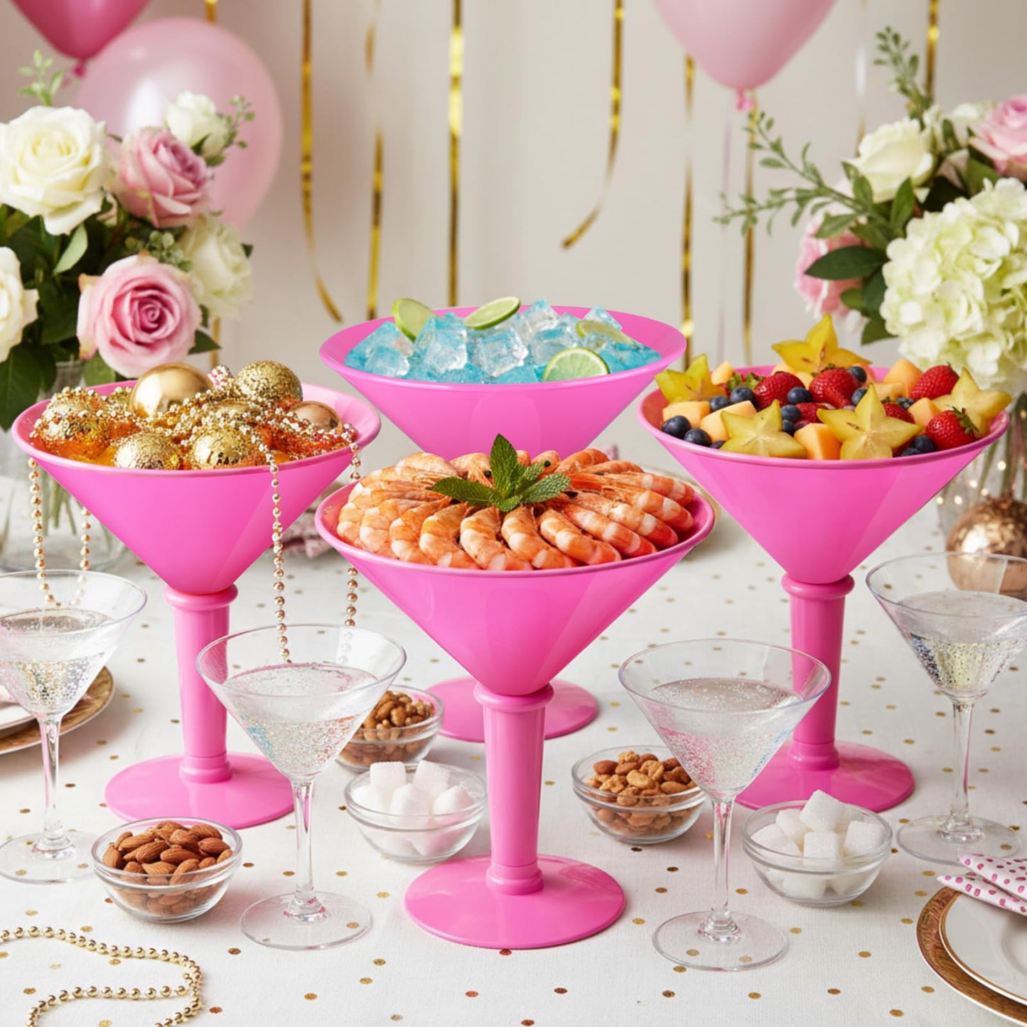 Giant Martini Plastic Glasses Large 48oz-4 Pcs