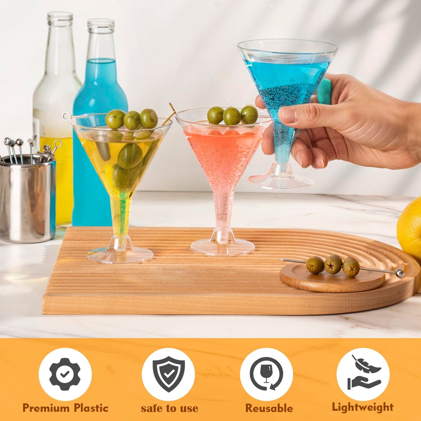 Plastic Martini Glasses Disposable 25 Pack