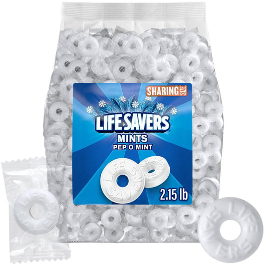 2oz Bulk Pack of Mints Individually Wrapped, Pep O Mint Hard Candy, 2lb