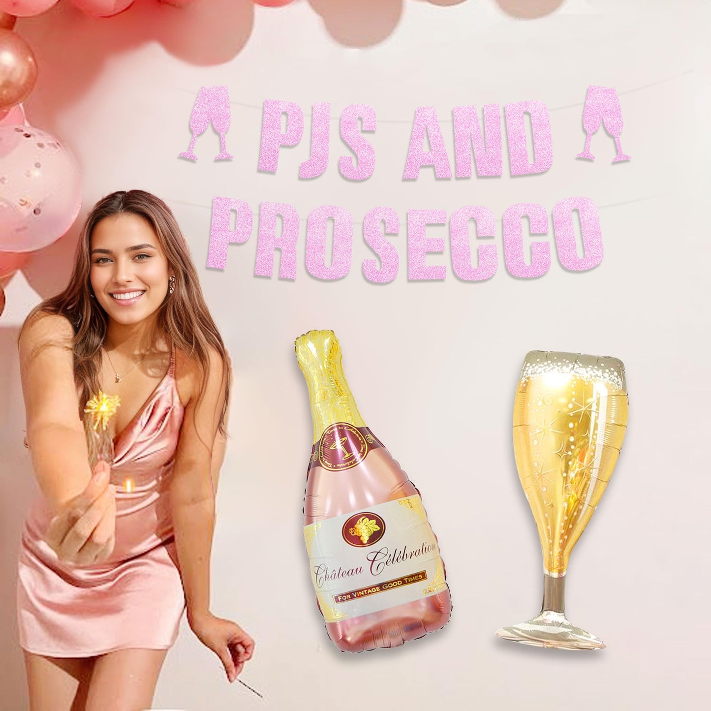PJs and Prosecco Party Decor Set