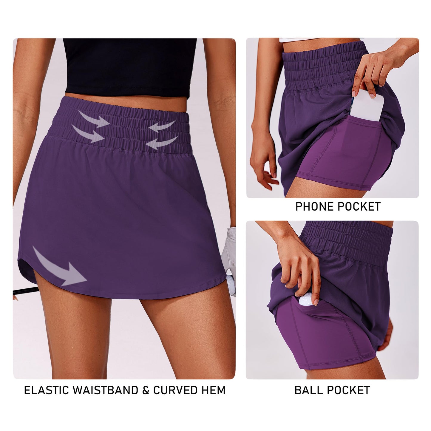 Golf Skorts for Woman High-Waist Tennis Skort