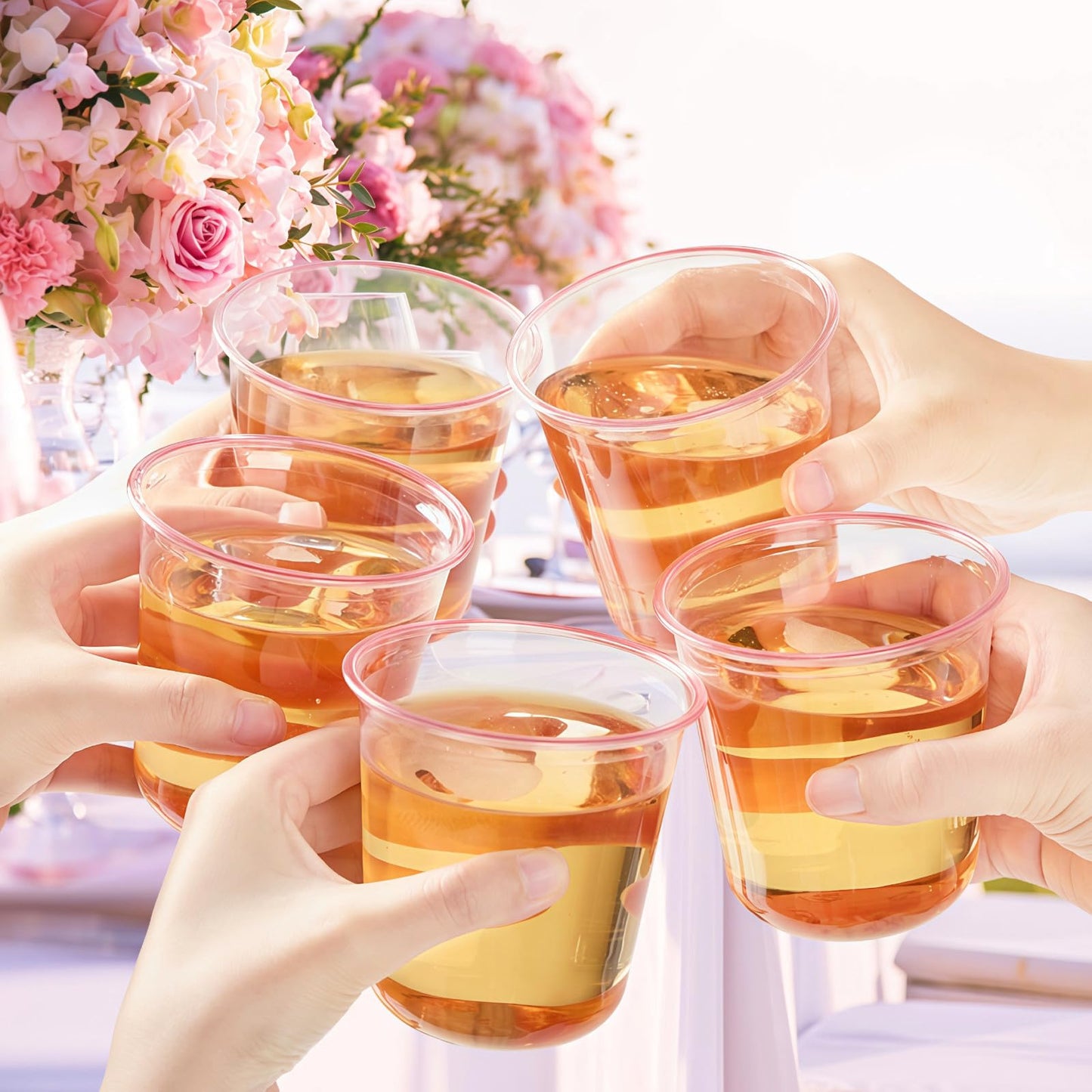 Pink Plastic Cups 12 Oz-100pc