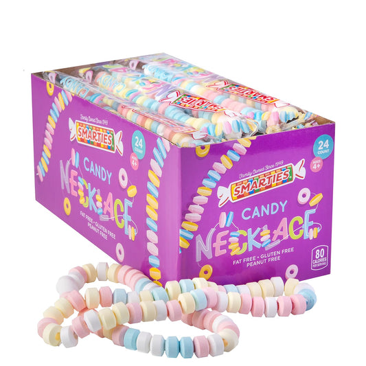 Smarties Candy Necklace - Candy Box - 24 Count