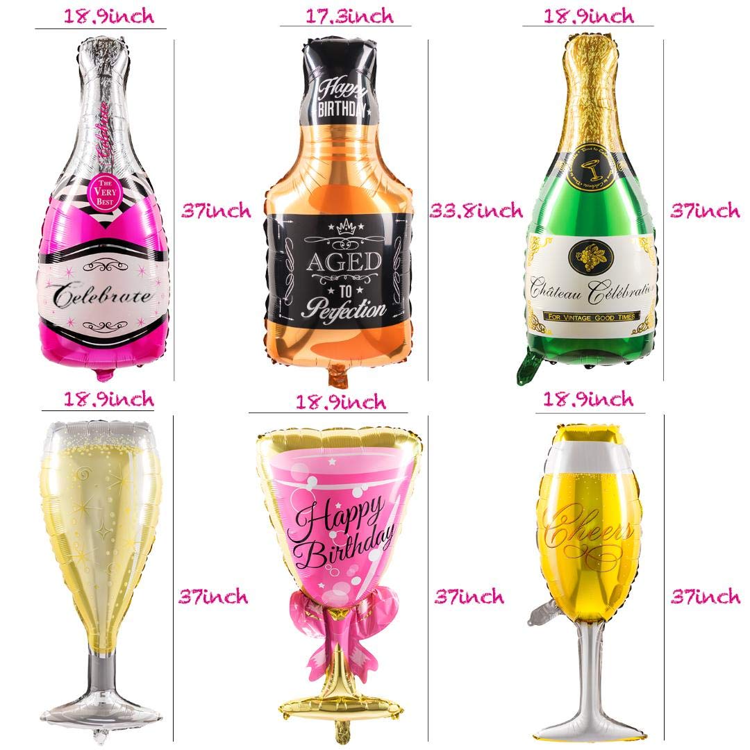 Collect Present Champagne and Wine Bottle Balloons – 12pc