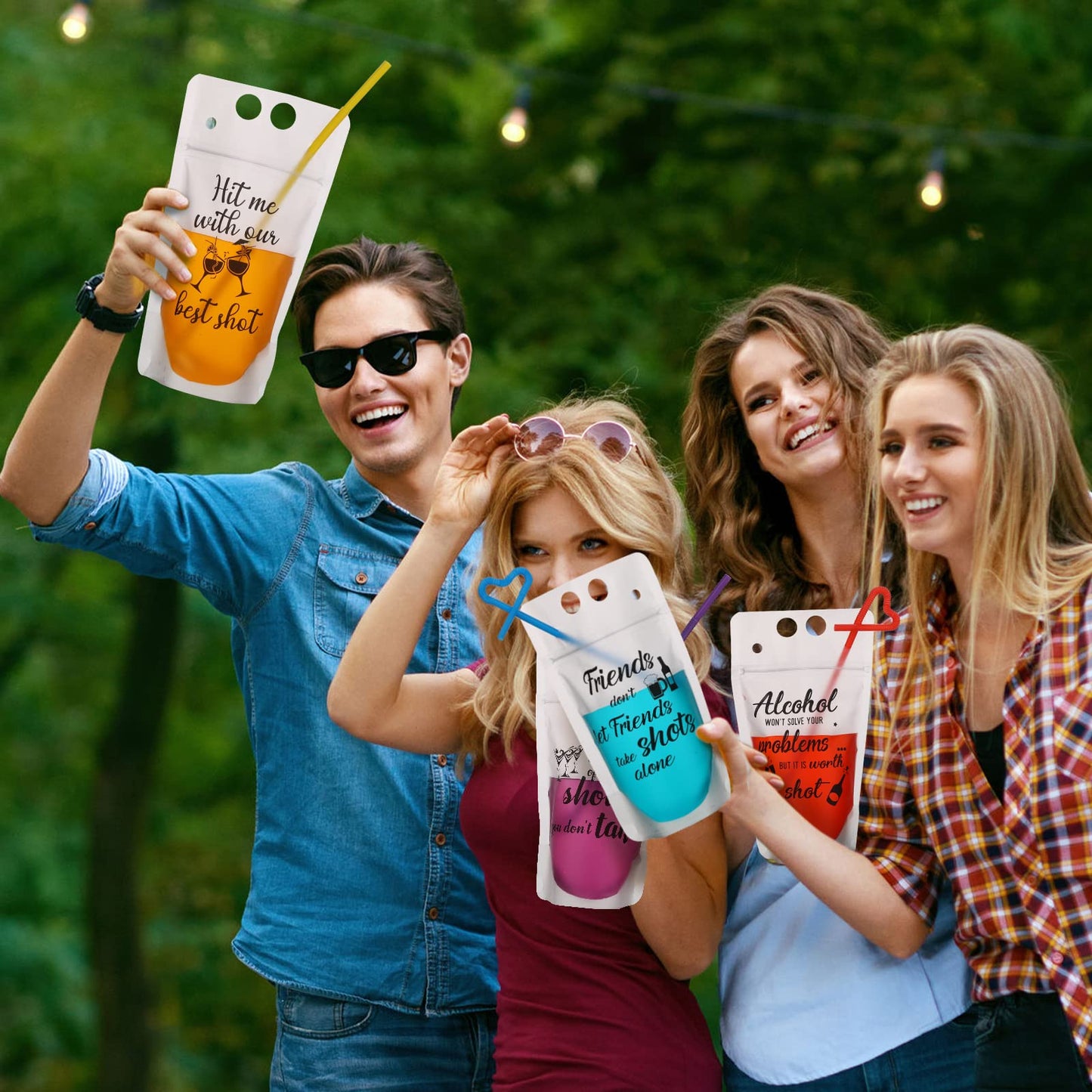 Drink Pouches with Straws -24 sets