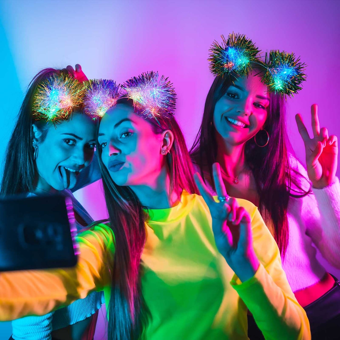 LED Lighted Cat Ears Headband-16 Pcs