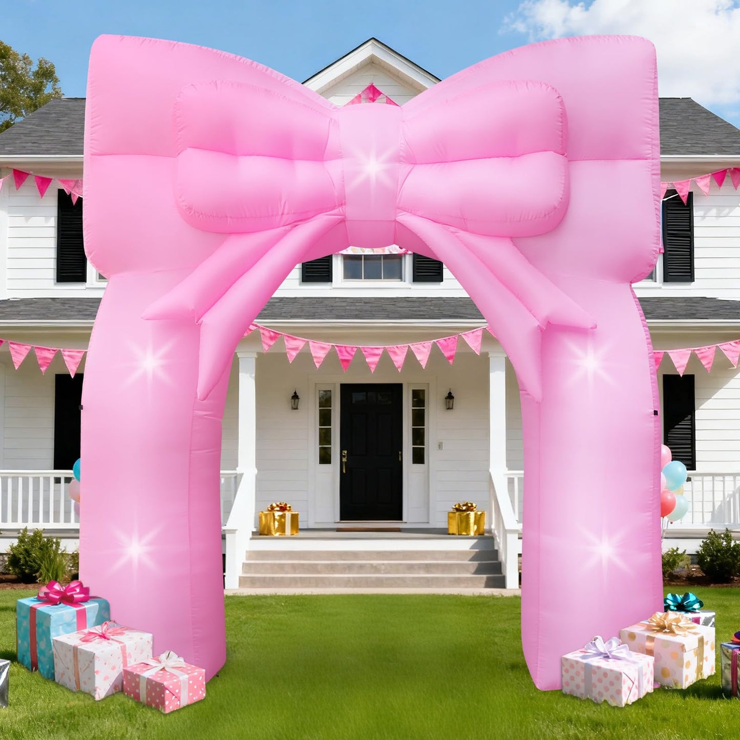9FT Pink Bow Inflatable Decorations Giant Blow