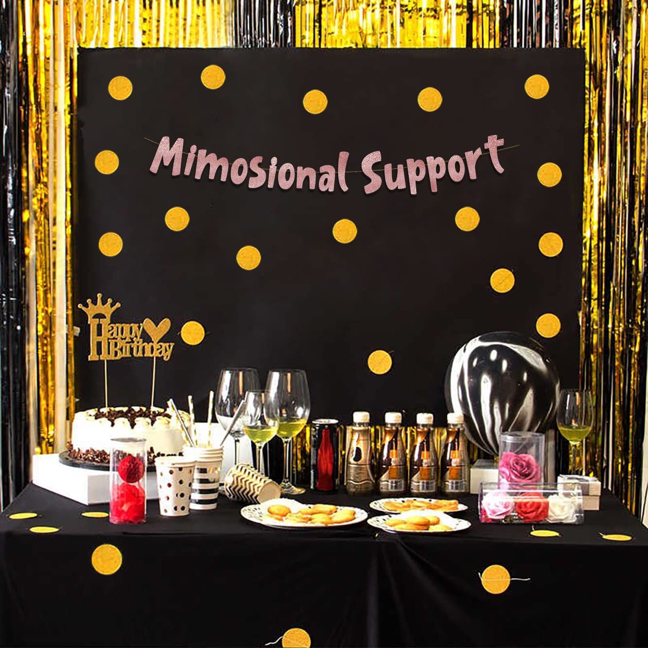 Mimosional Support Rose Gold Glitter Banner