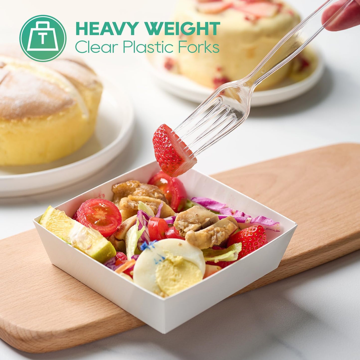 360 Count Clear Plastic Forks Heavy Duty