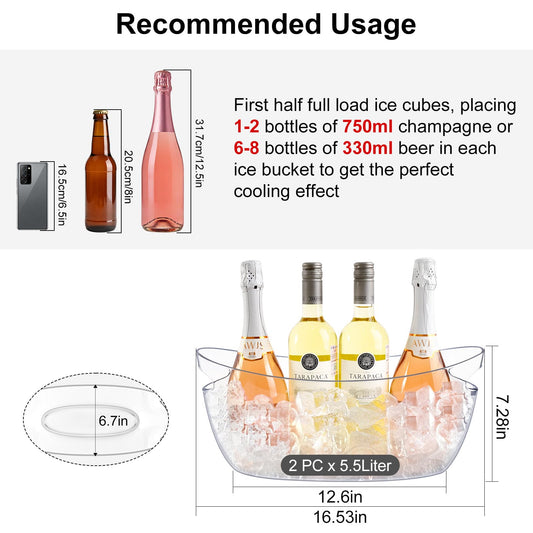 Ice Bucket with Scoops & Metal Wine Bottle Opener-2 Packs