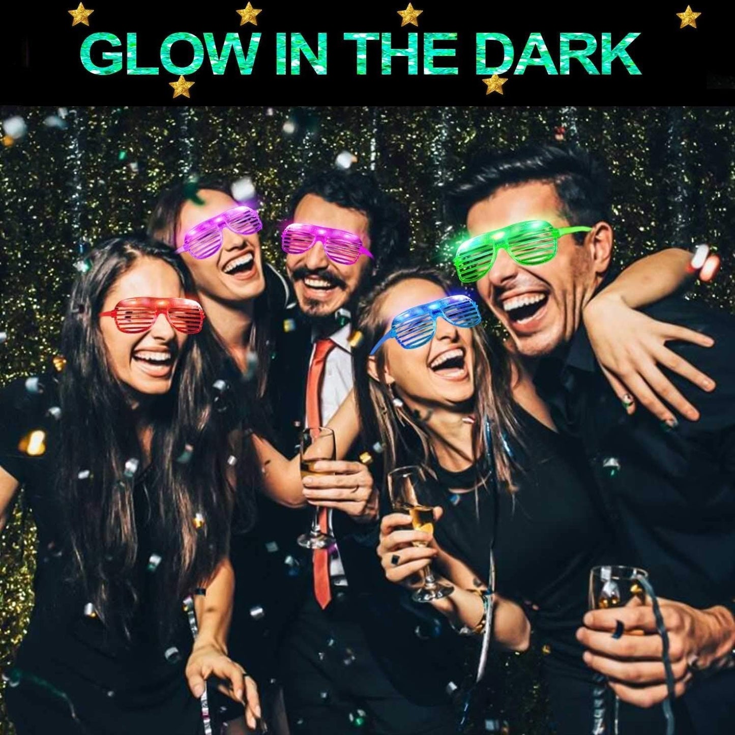 LED  Light Up Glasses Glow In The Dark Party Supplies-20 Pack