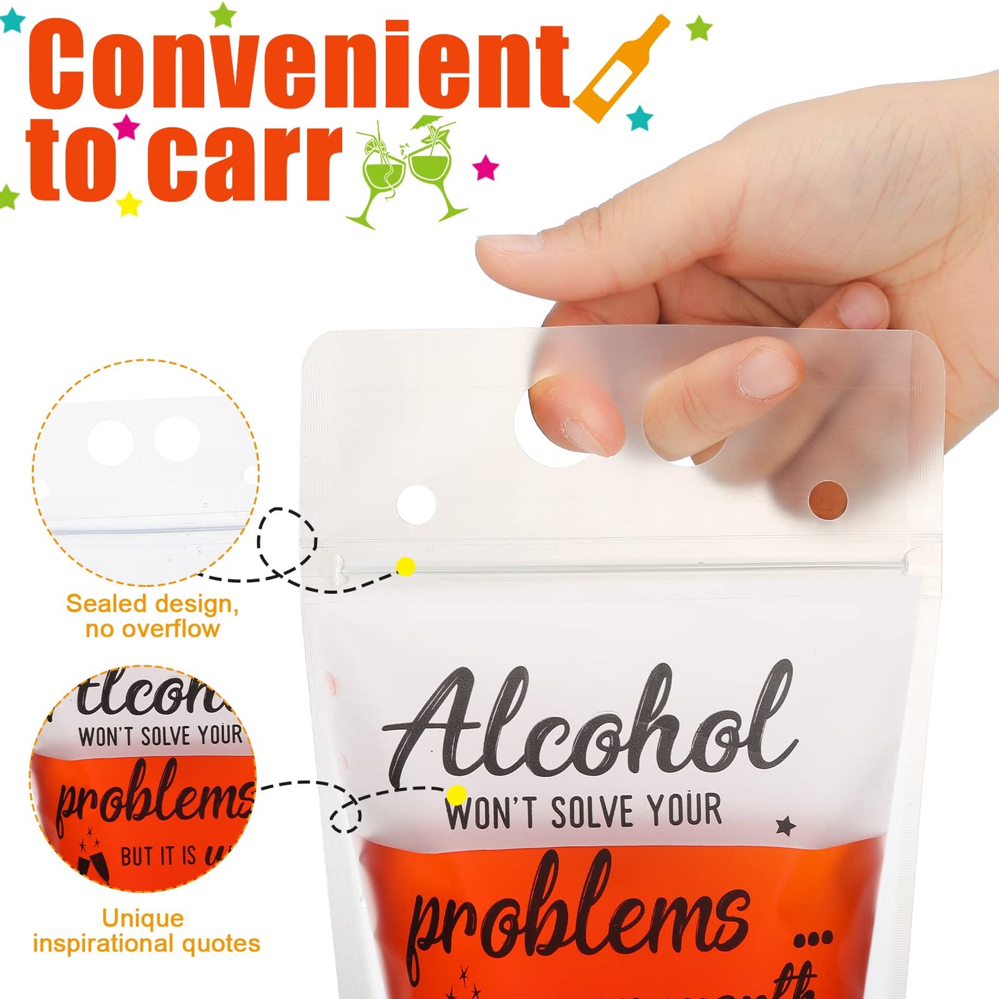 Drink Pouches with Straws -24 sets