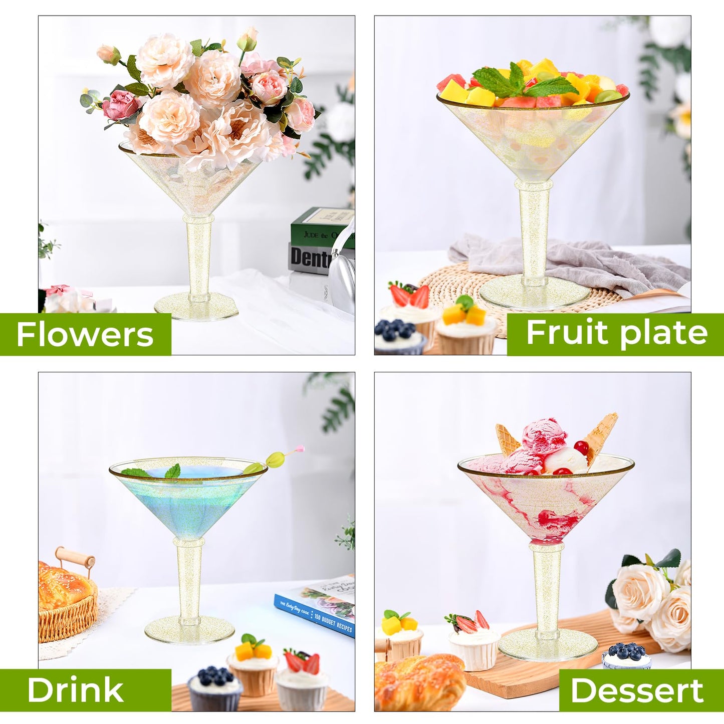 Plastic Giant Martini Glasses 48 oz-set of 4